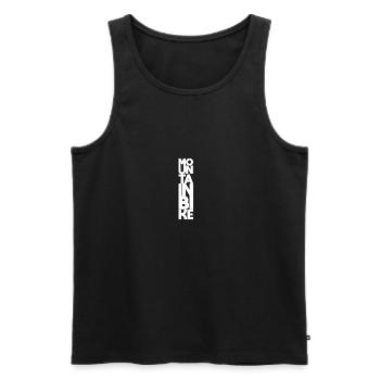 moutainbike - Men's Premium Organic Tank Top - black - Front - AI Model Male 178 light (178cm)