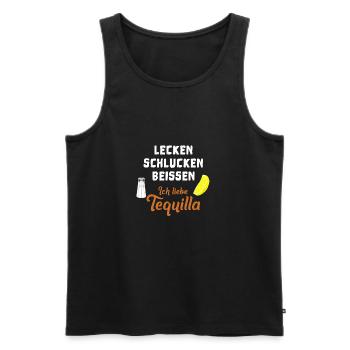 LeckenSchluckenBeissen - Tequilla - Männer Premium Bio Tank Top - Schwarz - Vorne - Michal (187cm)