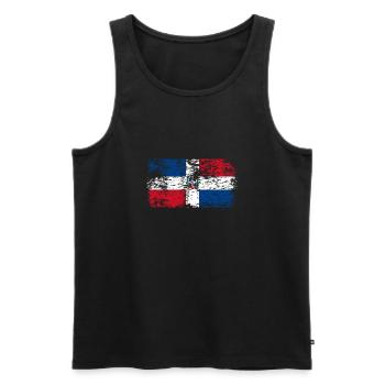Dominican Republic Flag Dom Rep Flag Travel - Men's Premium Organic Tank Top - black - Front - Michal (187cm)