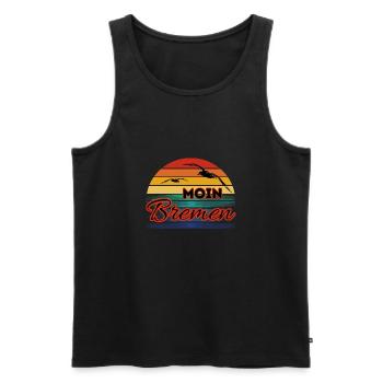 Moin Bremen avec mouette dans un style rétro - Débardeur bio Premium Homme - noir - Devant - Michal (187cm)
