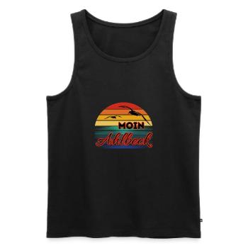 Moin Ahlbeck mit Möwe im Retro Style-Ahlbeck - Männer Premium Bio Tank Top - Schwarz - Vorne - Michal (187cm)