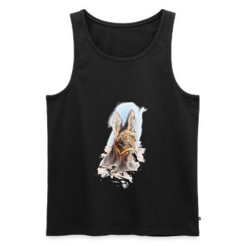 donkey - Men's Premium Organic Tank Top - black - Front - Michal (187cm)