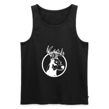 Christmas doberman - Men's Premium Organic Tank Top - black - Front - Michal (187cm)