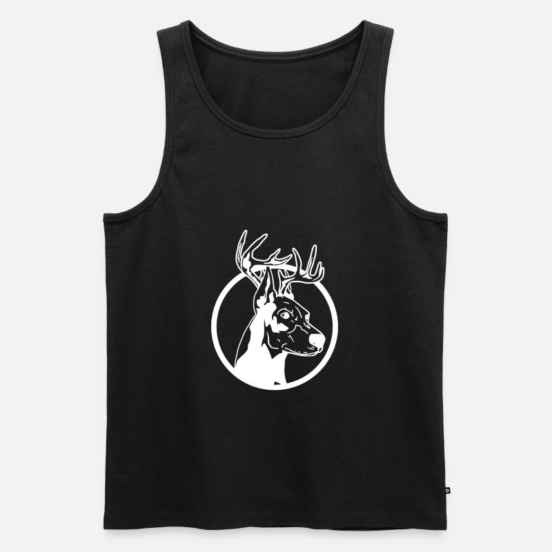 Weihnachts Dobermann - Männer Premium Bio Tank Top - Schwarz