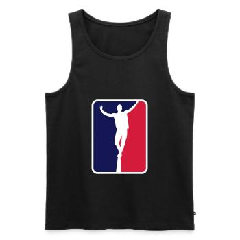 Chemise cool slackline haute corde avec logo sport - Débardeur bio Premium Homme - noir - Devant - AI Model Male 178 light (178cm)