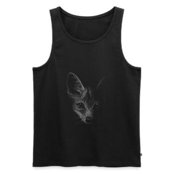 Fuchsige Fuchs im Dunkel Bleistift Illustration - Männer Premium Bio Tank Top - Schwarz - Vorne - AI Model Male 178 light (178cm)