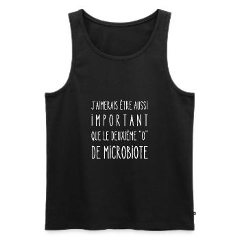 deuxième o de microbiote - Débardeur bio Premium Homme - noir - Devant - Michal (187cm)