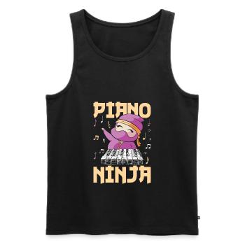 Piano Ninja Funny Piano Player Keyboard - Männer Premium Bio Tank Top - Schwarz - Vorne - AI Model Male 178 light (178cm)