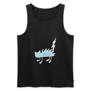 Cat Halloween Zombie Undead Lightning Gift Funny - Men's Premium Organic Tank Top - black - Front - AI Model Male 178 light (178cm)