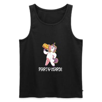 drôle cadeau drôle licorne ivre de Noël - Débardeur bio Premium Homme - noir - Devant - AI Model Male 178 light (178cm)