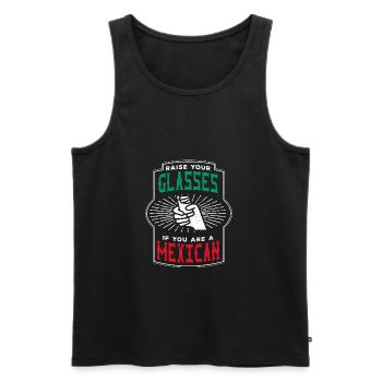 Raise your Glasses if youre Mexican gr n rot - Männer Premium Bio Tank Top - Schwarz - Vorne - AI Model Male 178 light (178cm)