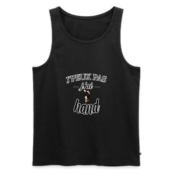 j peux pas j ai hand tee shirt humour handball - Débardeur bio Premium Homme - noir - Devant - AI Model Male 178 light (178cm)