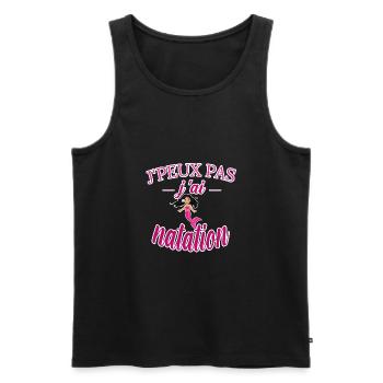 j'peux pas j ai natation tee shirt enfant fille - Débardeur bio Premium Homme - noir - Devant - AI Model Male 178 light (178cm)