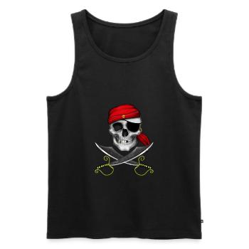 Pirate skull - Men's Premium Organic Tank Top - black - Front - AI Model Male 178 light (178cm)