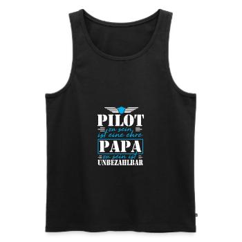 Être pilote est l'honneur d'être un père inestimable - Débardeur bio Premium Homme - noir - Devant - AI Model Male 178 light (178cm)