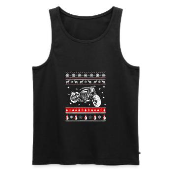 Chopper and Christmas - Men's Premium Organic Tank Top - black - Front - AI Model Male 178 light (178cm)
