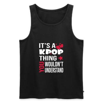 Vous ne comprendriez pas KPOP - Débardeur bio Premium Homme - noir - Devant - AI Model Male 178 light (178cm)