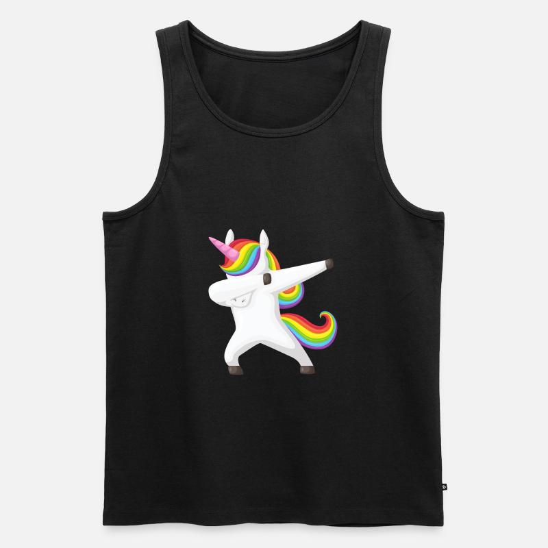 Licorne Dab, Dabbendes Licorne, DAB, Rainbow - Débardeur bio Premium Homme - noir