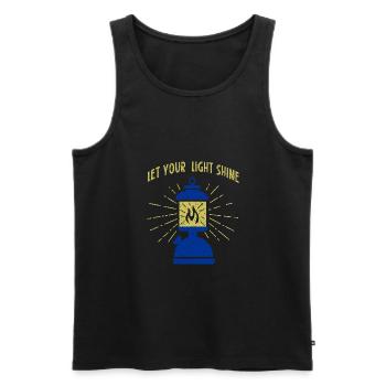Lampe Licht Nachtlicht Flamme Hell Dunkel Feuer - Männer Premium Bio Tank Top - Schwarz - Vorne - Michal (187cm)
