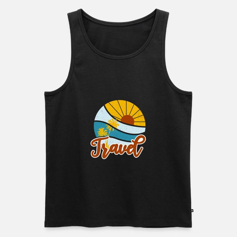 Reise - Männer Premium Bio Tank Top - Schwarz
