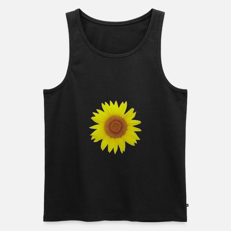 Sonnenblume - Männer Premium Bio Tank Top - Schwarz