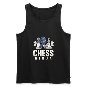 Chess Ninja Funny Chess Player Gift Chess Pieces - Männer Premium Bio Tank Top - Schwarz - Vorne - AI Model Male 178 light (178cm)