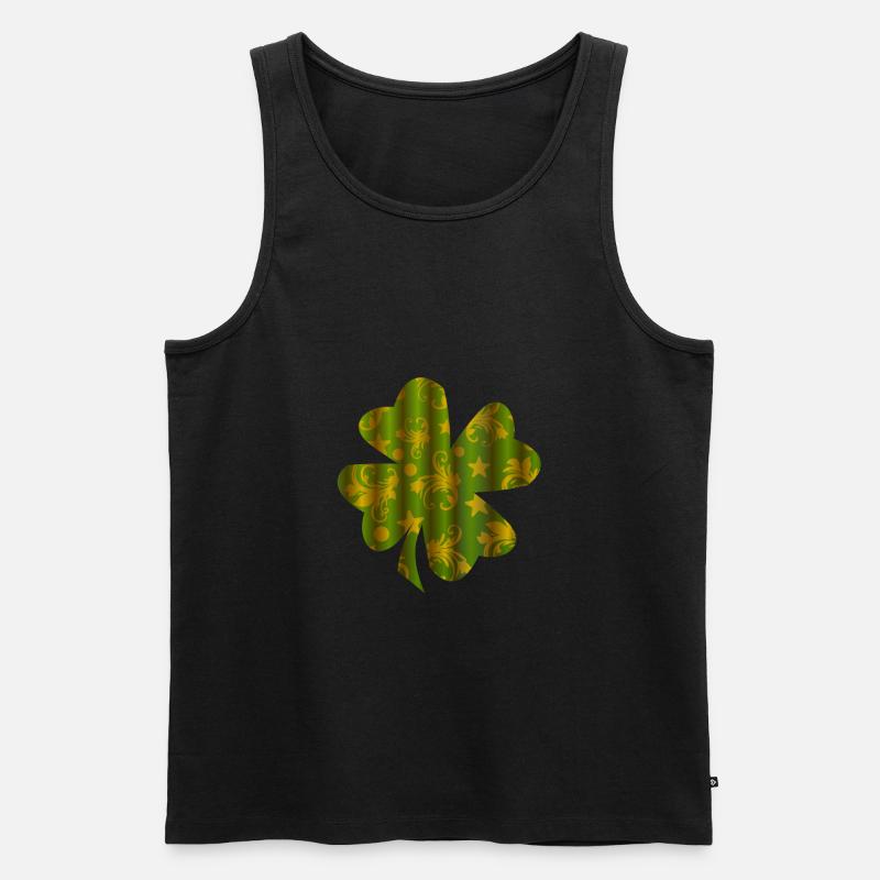 Vierblättrige Kleeblatt - Männer Premium Bio Tank Top - Schwarz