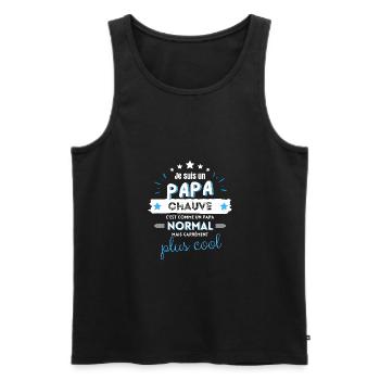 Papa chauve carrément cool Humour papa meilleur - Débardeur bio Premium Homme - noir - Devant - Michal (187cm)