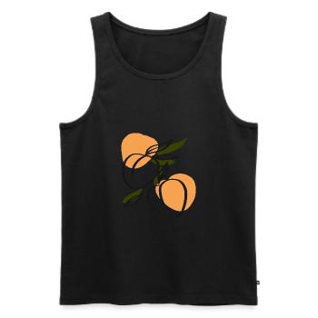 saftige Pfirsiche - Männer Premium Bio Tank Top - Schwarz - Vorne - AI Model Male 178 light (178cm)