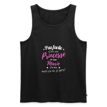 Princesse Marie - Débardeur bio Premium Homme - noir - Devant - Michal (187cm)