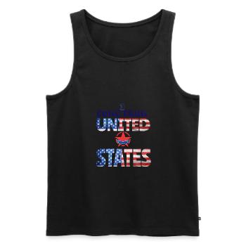 I come from United states - Männer Premium Bio Tank Top - Schwarz - Vorne - AI Model Male 178 light (178cm)