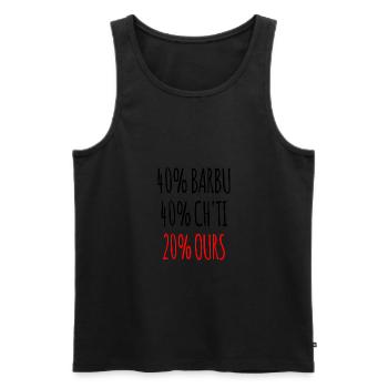 40% Barbu 40% ch'ti 20% Ours Cadeau Homme - Débardeur bio Premium Homme - noir - Devant - Michal (187cm)