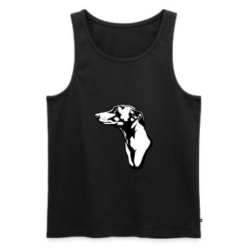 greyhound BACKGROUND - Männer Premium Bio Tank Top - Schwarz - Vorne - AI Model Male 178 light (178cm)