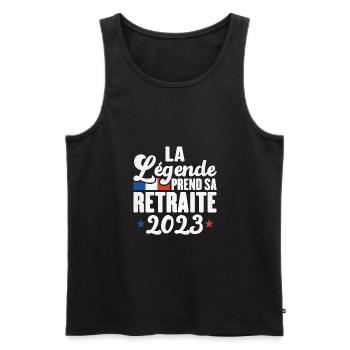 La Légende Prend Sa Retraite 2023 Cadeau - Débardeur bio Premium Homme - noir - Devant - Michal (187cm)