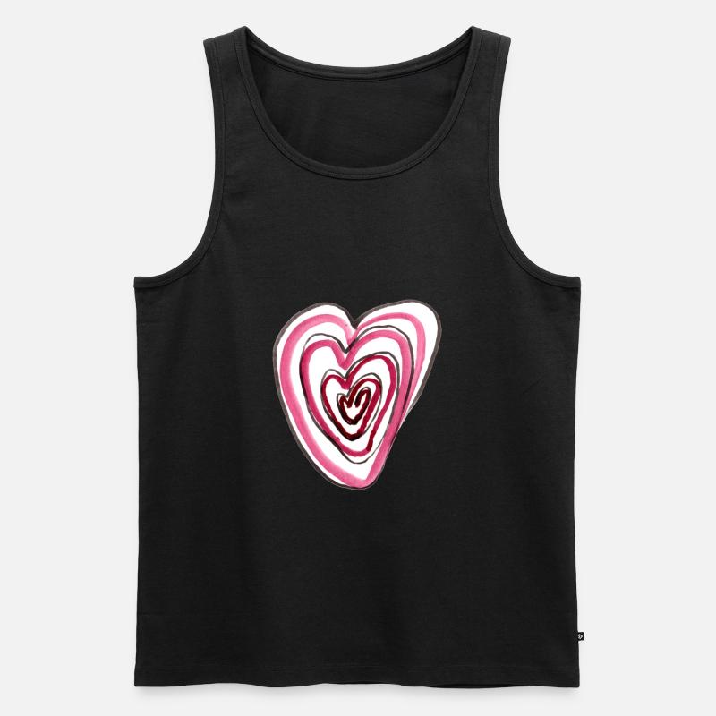 Herz in Herz - Männer Premium Bio Tank Top - Schwarz