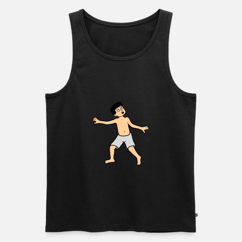 Junge hat angst - Männer Premium Bio Tank Top - Schwarz