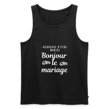 Bonjour le mariage - Débardeur bio Premium Homme - noir - Devant - Michal (187cm)