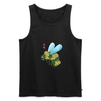 Floral Bee - Men's Premium Organic Tank Top - black - Front - Michal (187cm)
