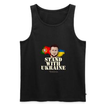 Portugal Stand with Ukraine - Männer Premium Bio Tank Top - Schwarz - Vorne - Michal (187cm)