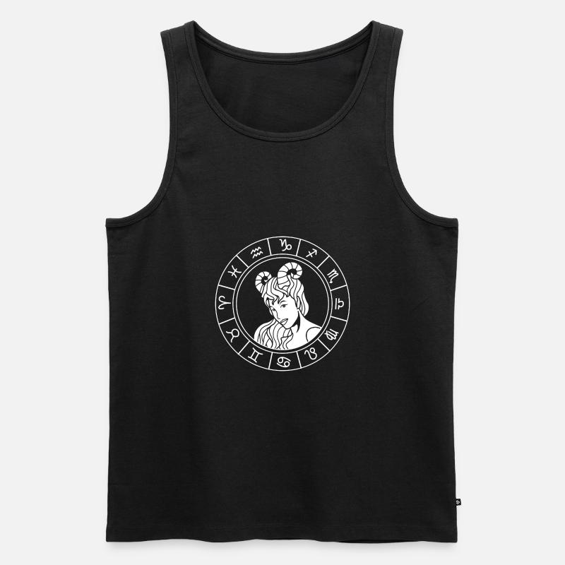 Sternzeichen Widder - Männer Premium Bio Tank Top - Schwarz