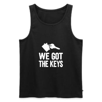 We have received the keys - Men's Premium Organic Tank Top - black - Front - Michal (187cm)
