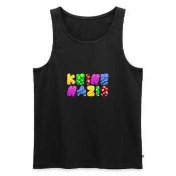 AfD stoppen gegen rechts Demokratie Vielfalt links - Männer Premium Bio Tank Top - Schwarz - Vorne - Michal (187cm)