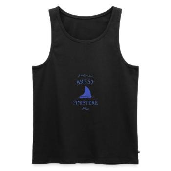 brest finistère bateau cadeau bretagne t-shirt - Débardeur bio Premium Homme - noir - Devant - AI Model Male 178 light (178cm)