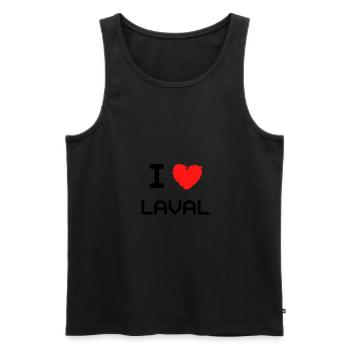 t-shirt original i love laval cadeau noel - Débardeur bio Premium Homme - noir - Devant - Michal (187cm)