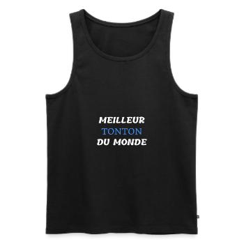 t shirt meilleur tonton du monde cadeau oncle - Débardeur bio Premium Homme - noir - Devant - AI Model Male 178 light (178cm)