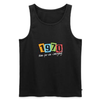 1970 was für ein Jahrgang geboren 1970 - Männer Premium Bio Tank Top - Schwarz - Vorne - Michal (187cm)