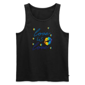 love is love, Rainbow - Men's Premium Organic Tank Top - black - Front - Michal (187cm)