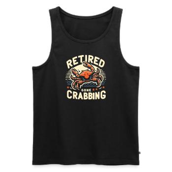 Rentner gehen auf Krabbenfang - Männer Premium Bio Tank Top - Schwarz - Vorne - Michal (187cm)