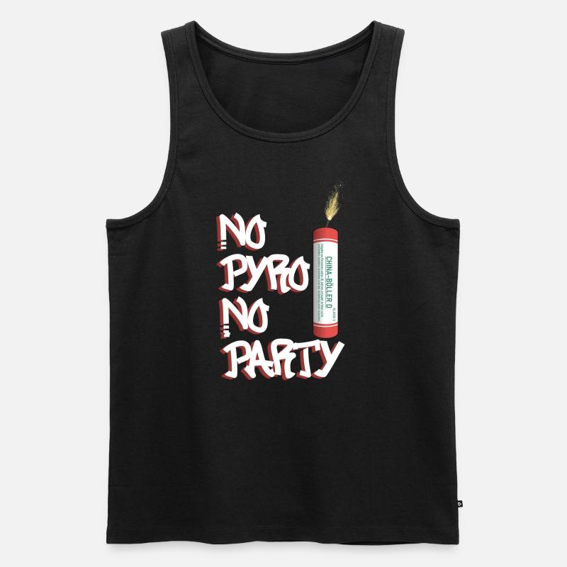 No Pyro No Party - Männer Premium Bio Tank Top - Schwarz