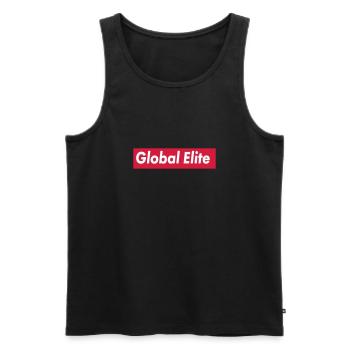 global elite - Männer Premium Bio Tank Top - Schwarz - Vorne - AI Model Male 178 light (178cm)